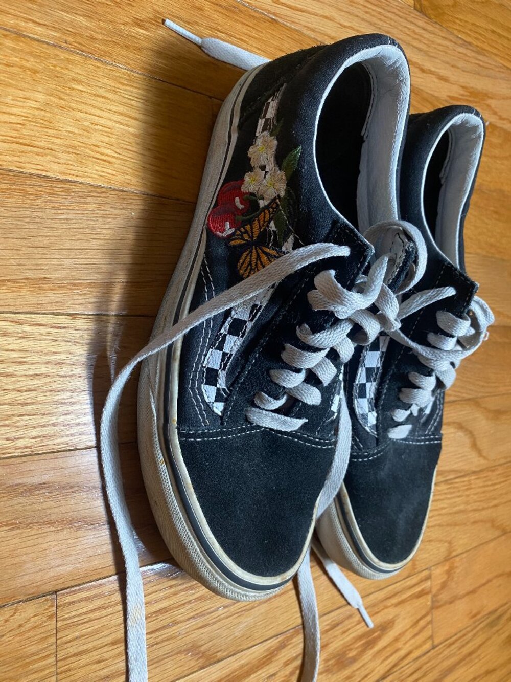 Vans Old Skool Checker Floral Butterfly Cherry – Size 8